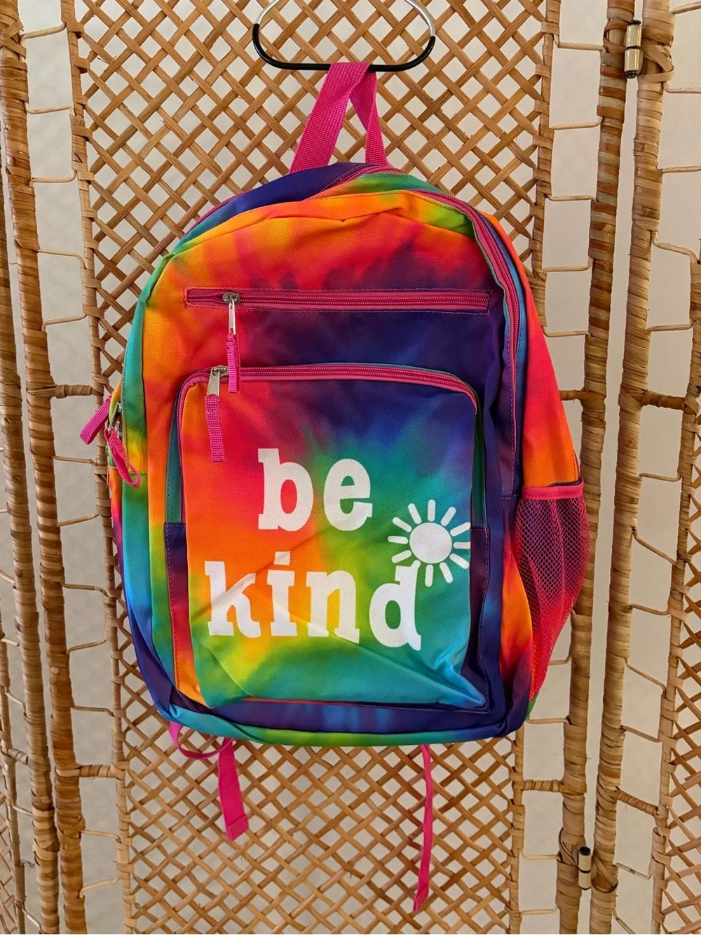 NWOT “Be Kind” Rainbow Tie-Dye Backpack